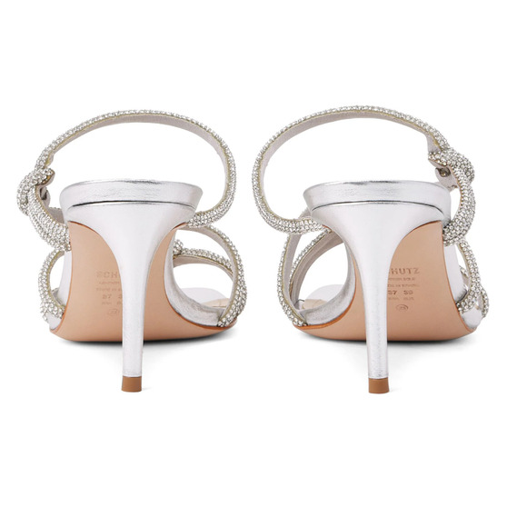 SCHUTZ Women's Lauryn Silver Dress Sandals. 7.5 NIB - Picture 9 of 9